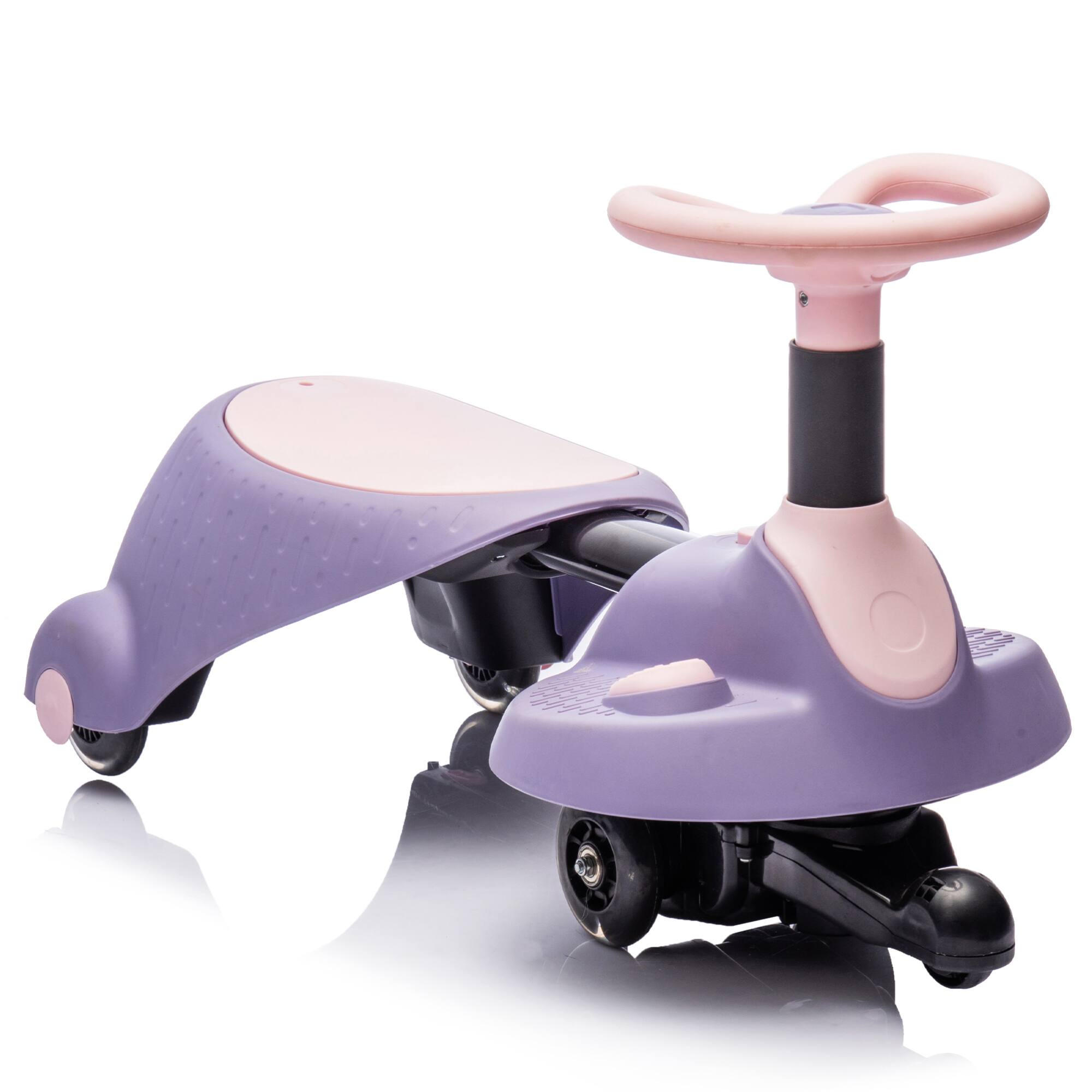 Alt View 7. ELEMENT ACE - Electric Ride-On Car for Kids with Bluetooth, Flashing Wheels, and Adjustable Seat for Ages 3 and Up - Purple.