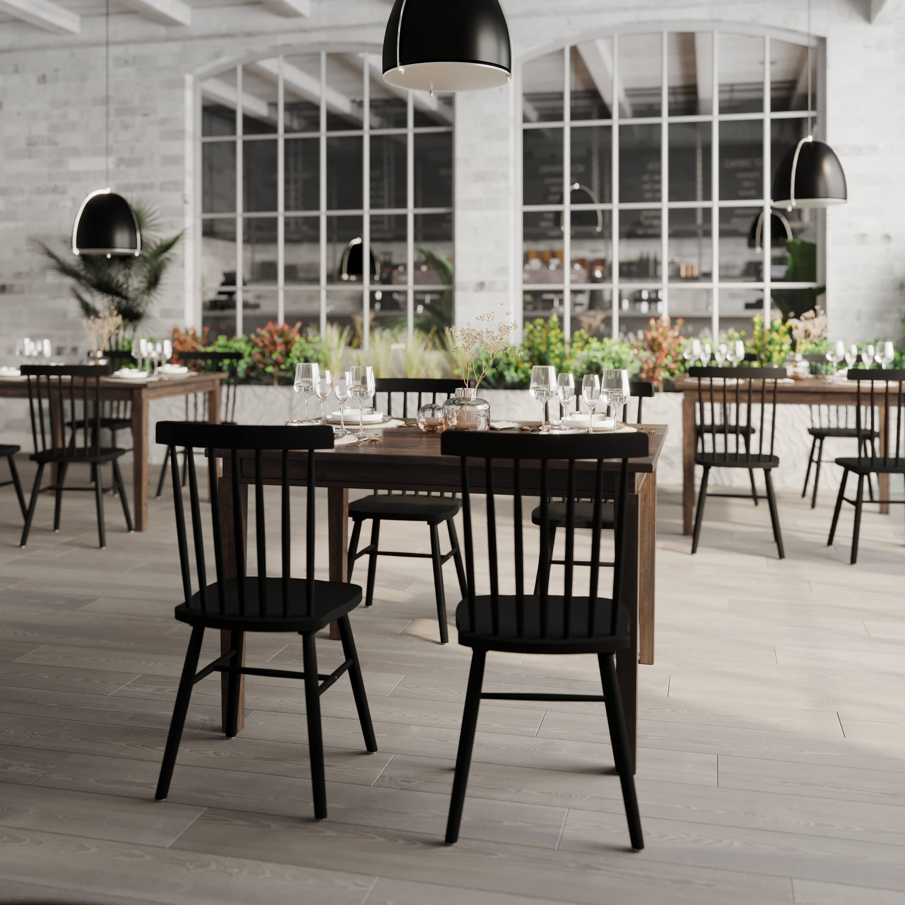 Alt View 2. Flash Furniture - Henry 47" Solid Wood Dining Table, Commercial Grade Heavy Duty Rectangle Wood Table for 4, Wenge Matte Finish - Brown.