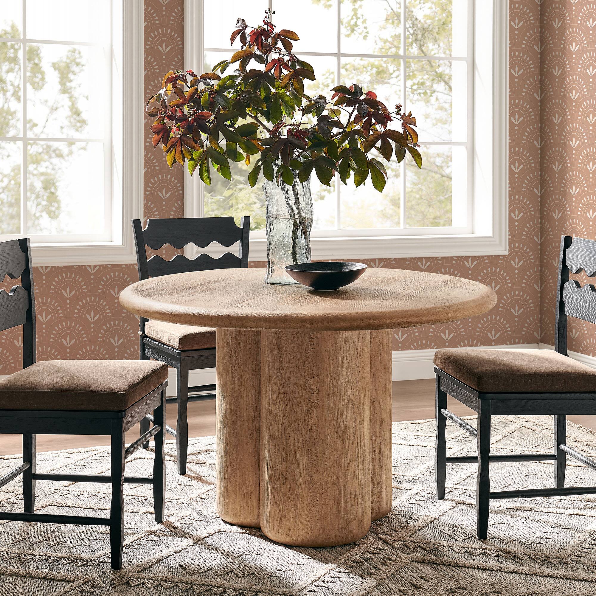 Alt View 3. Modway - Tori 48 Inch Round Indoor and Outdoor Patio Dining Table by Modway - Oak.