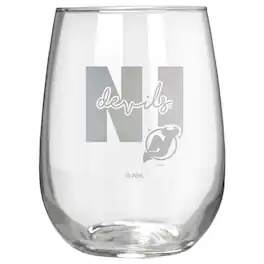 Great American Products - New Jersey Devils Etched 17oz. City Stemless Wine Glass - Multicolor