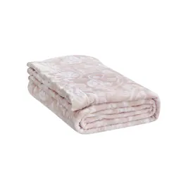 Noble House - Plazatex Rozetta 3 Pcs Machine Washable Blanket Full/Queen - Pink & White