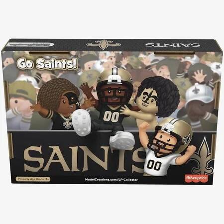 SAINTS Go Saints! D0 x SAINTS 00 Property Age Grade: 3+ 3+ MattelCreations.com/LP-Collector fisher-price