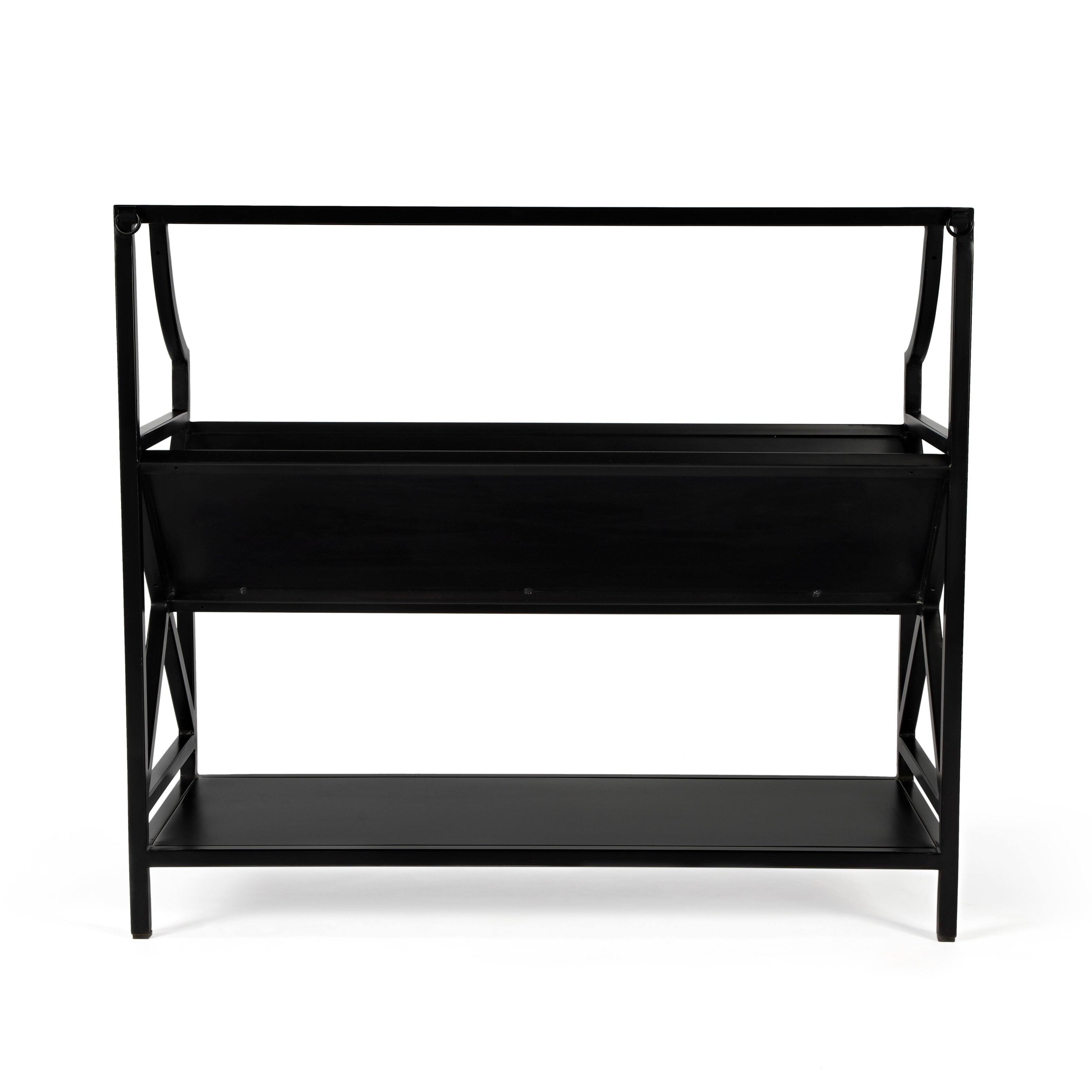 Alt View 4. Butler Specialty - Keats 36 in. W Rectangular Iron 2-Tier Library Bookcase - Black.