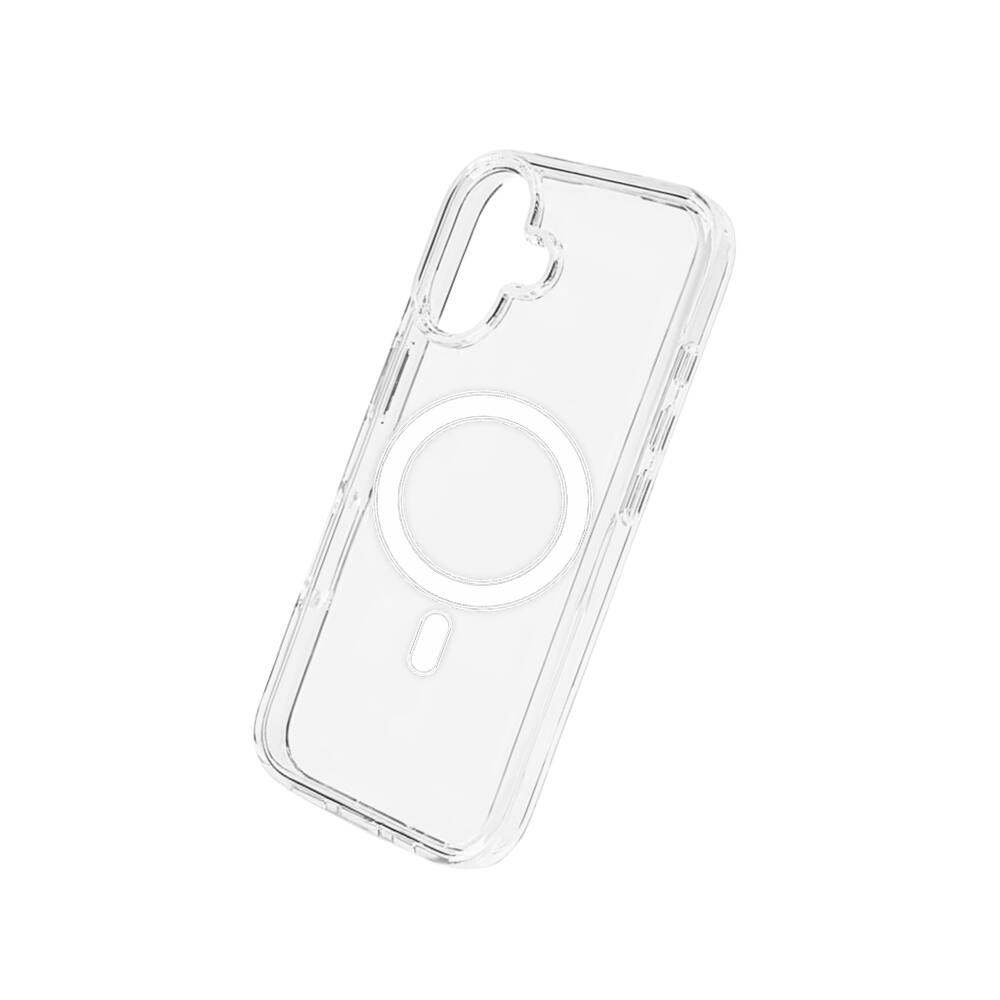 Alt View 4. Qixxronics - for iPhone 16 Magnetic Case Shockproof Phone Cover Compatible with Wireless Charging for iPhone 16 - Clear.
