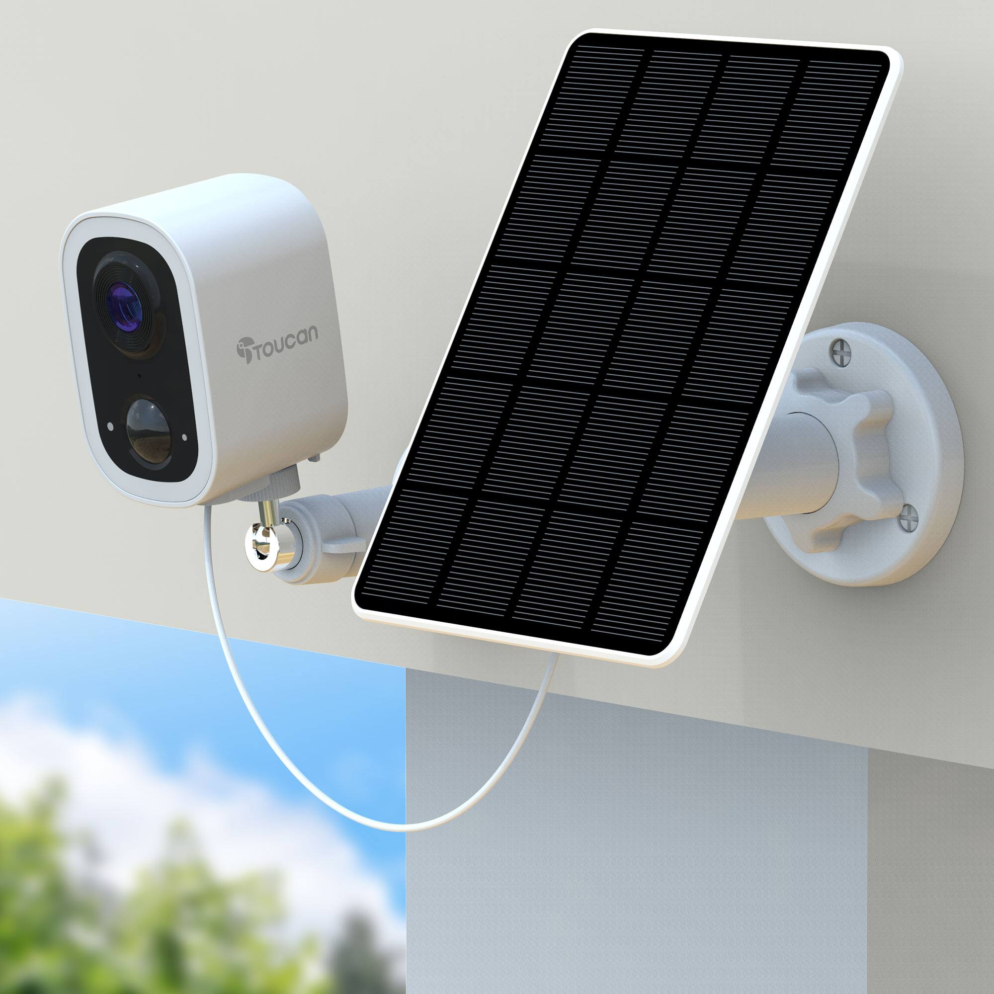 Alt View 8. Toucan - Wireless Security Camera S4 with Solar Charger Bundle - No Subscription Required - White.
