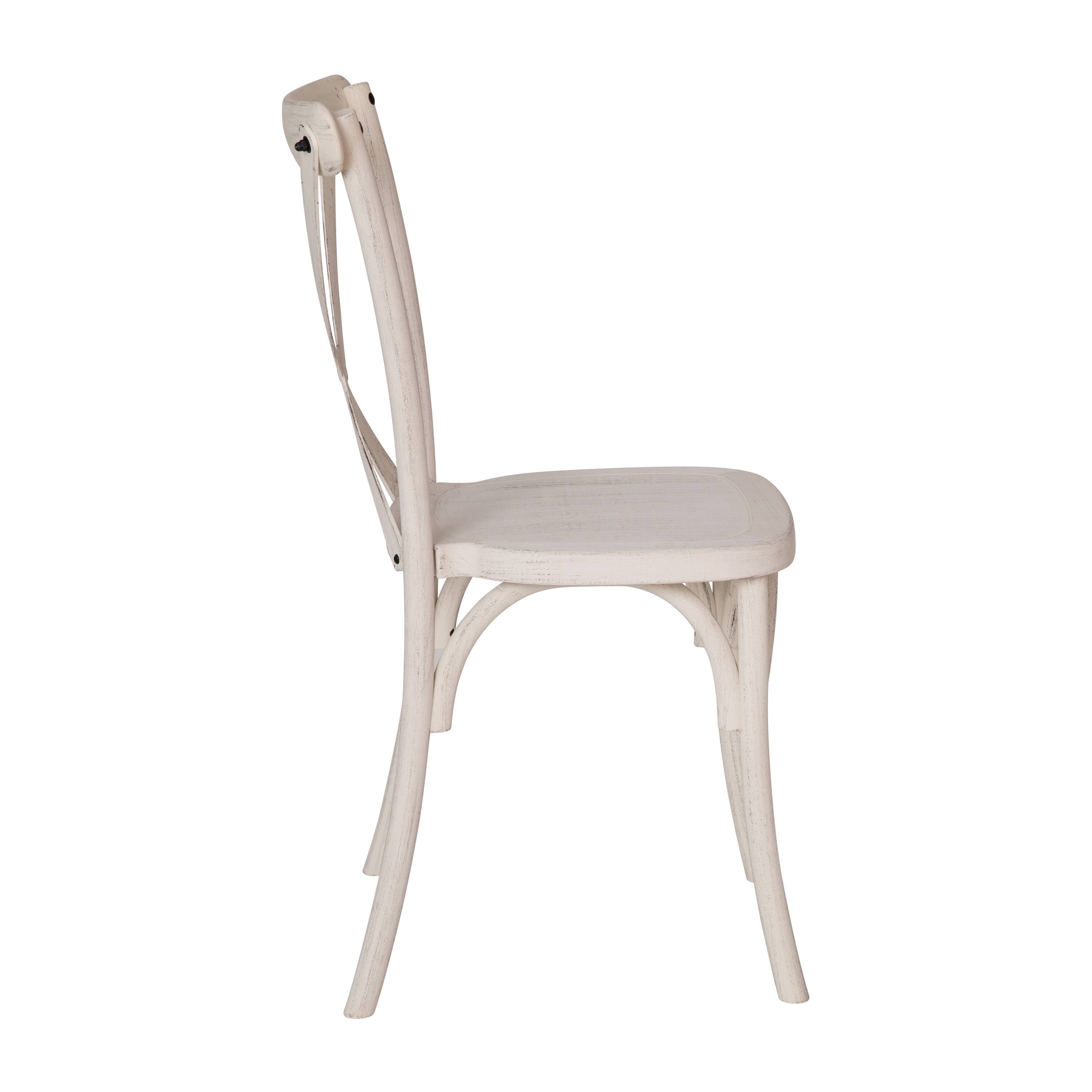 Alt View 6. Emma + Oliver - 2-pack Resin X-Back Chair - White.