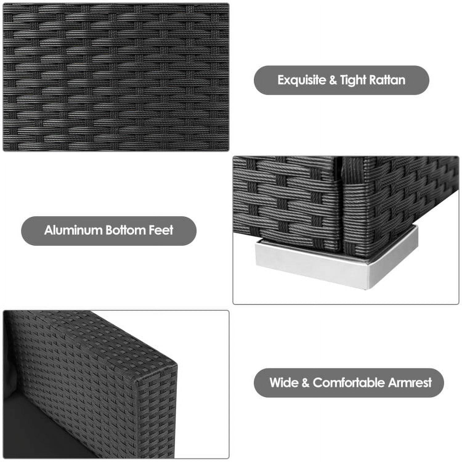 Exquisite & Tight Rattan  
Aluminum Bottom Feet  
Wide & Comfortable Armrest