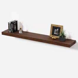 BOMEDA - Floating Shelves for Wall, Bathroom Shelves Over Toilet, Wooden Wall Mounted Shelf for Room Storage, 48x7x1.5 in, 1 Pack - Walnut-like