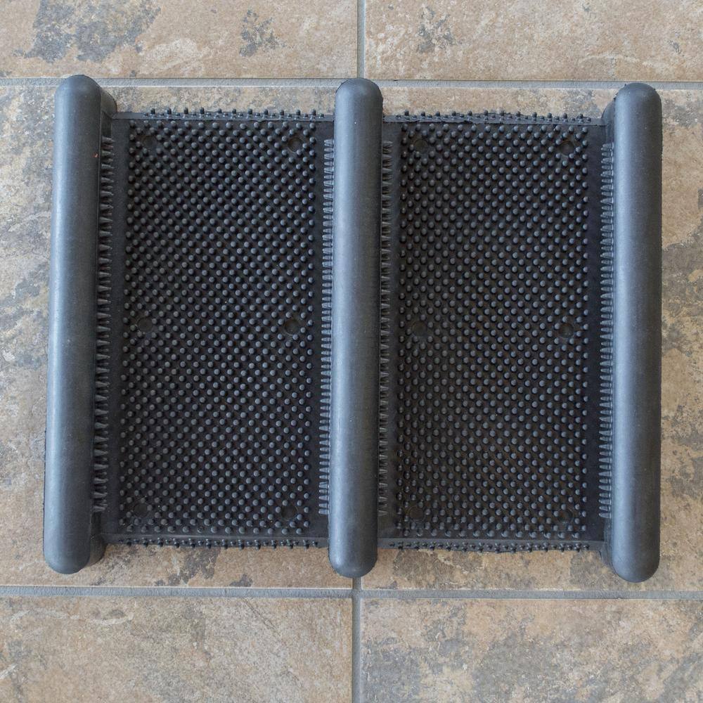 Alt View 3. AmeriHome - Rubber Boot Scraper Mat - Black.