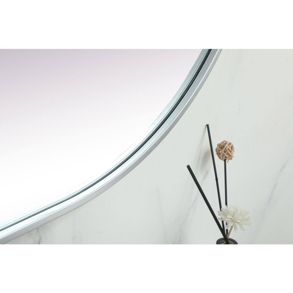 Alt View 2. Elegant Decor - Metal Frame Oval Mirror 30x72 Inch in Silver - Silver.