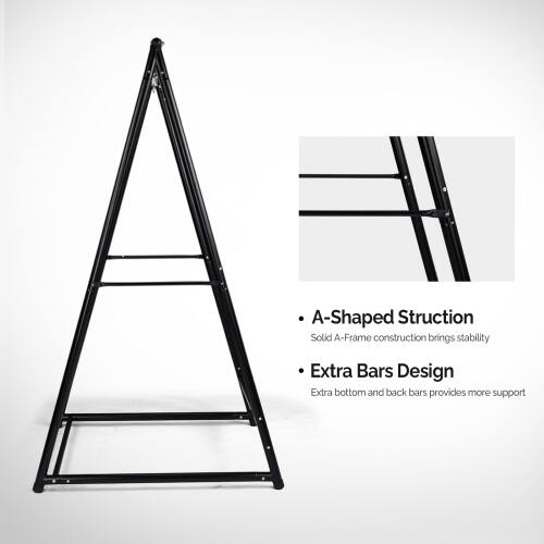 - A-Shaped Structure
  Solid A-Frame construction brings stability

- Extra Bars Design
  Extra bottom and back bars provide more support