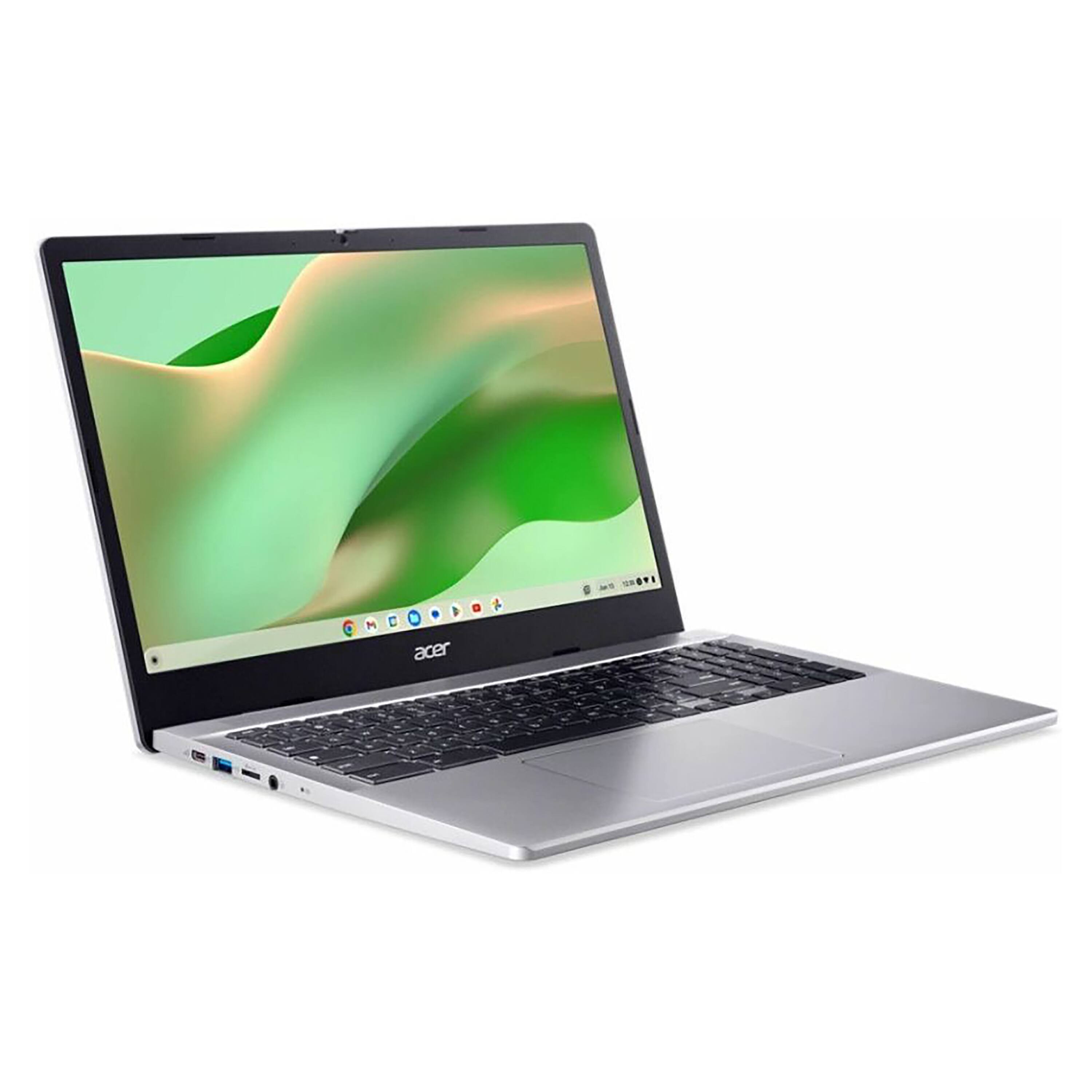 Angle. Acer - Chromebook 315 15.6" Full HD 1920x1080 - Intel N100 with 8GB Memory - 64GB eMMC - Silver.
