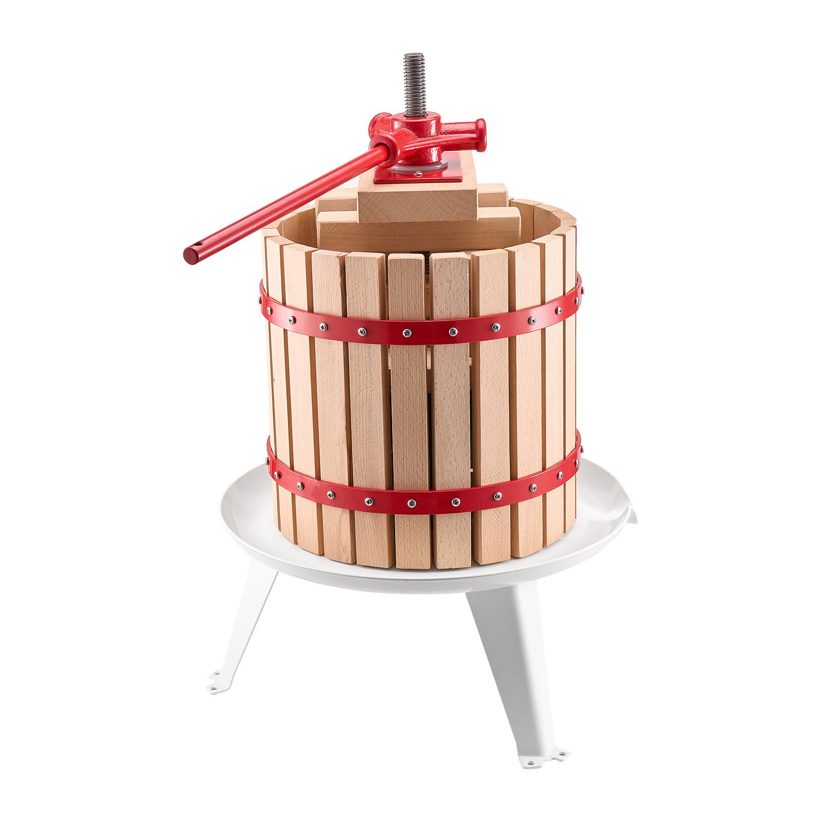 Alt View 5. VEVOR - 3.2 Gal/12L Fruit Wine Press, Solid Wood Basket with 8 Blocks, Heavy Duty Manual Juice Maker - White.