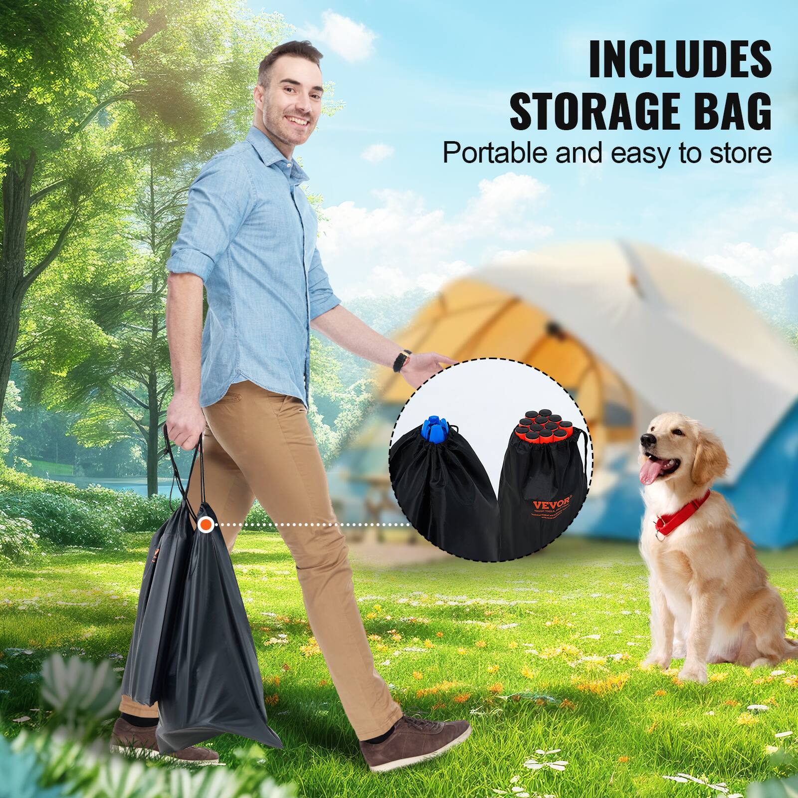 INCLUDES STORAGE BAG
Portable and easy to store
VEVO