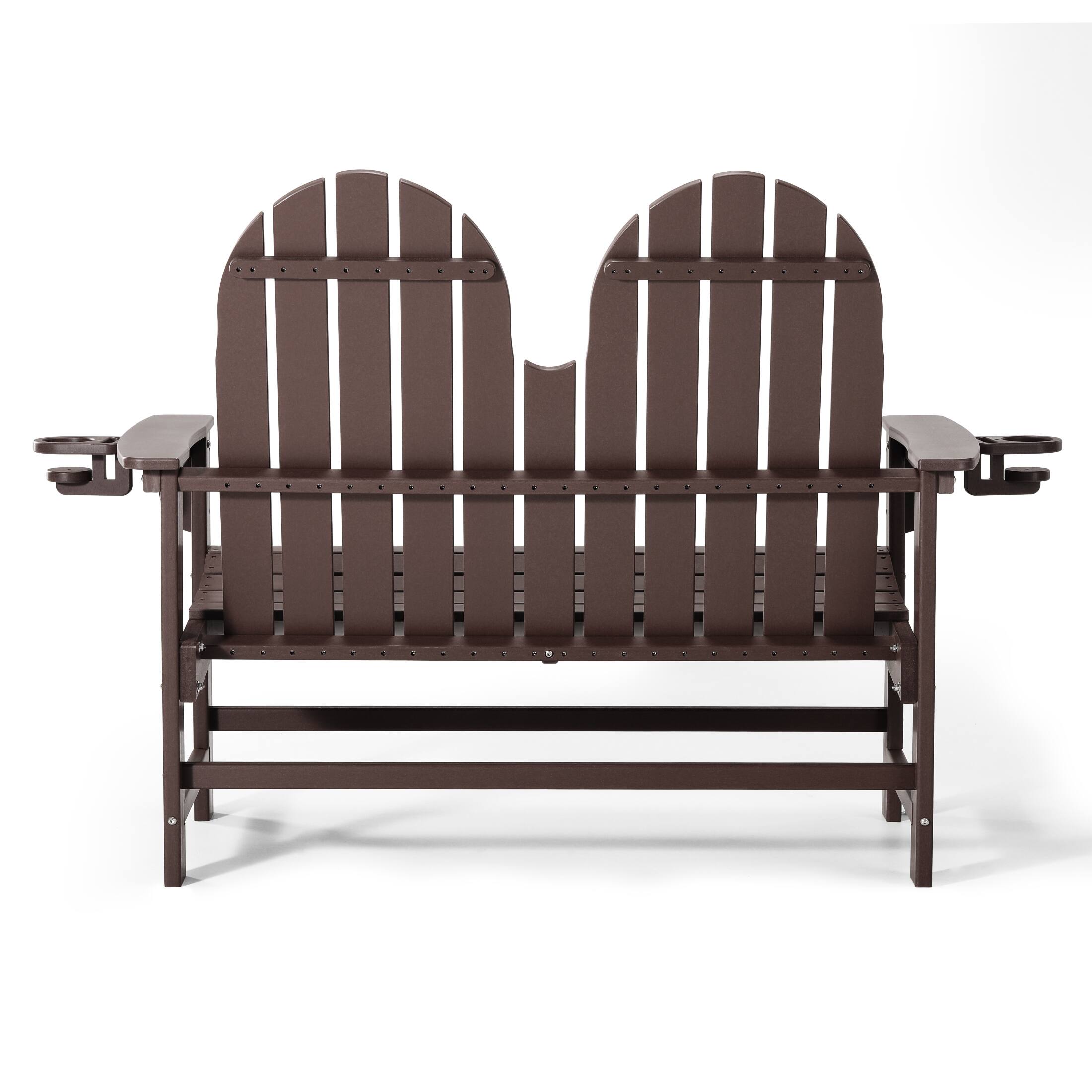 Alt View 1. WestinTrends - WestinTrends St. Augustine Outdoor Patio 49" HDPE Adirondack Garden Bench - Dark Brown.