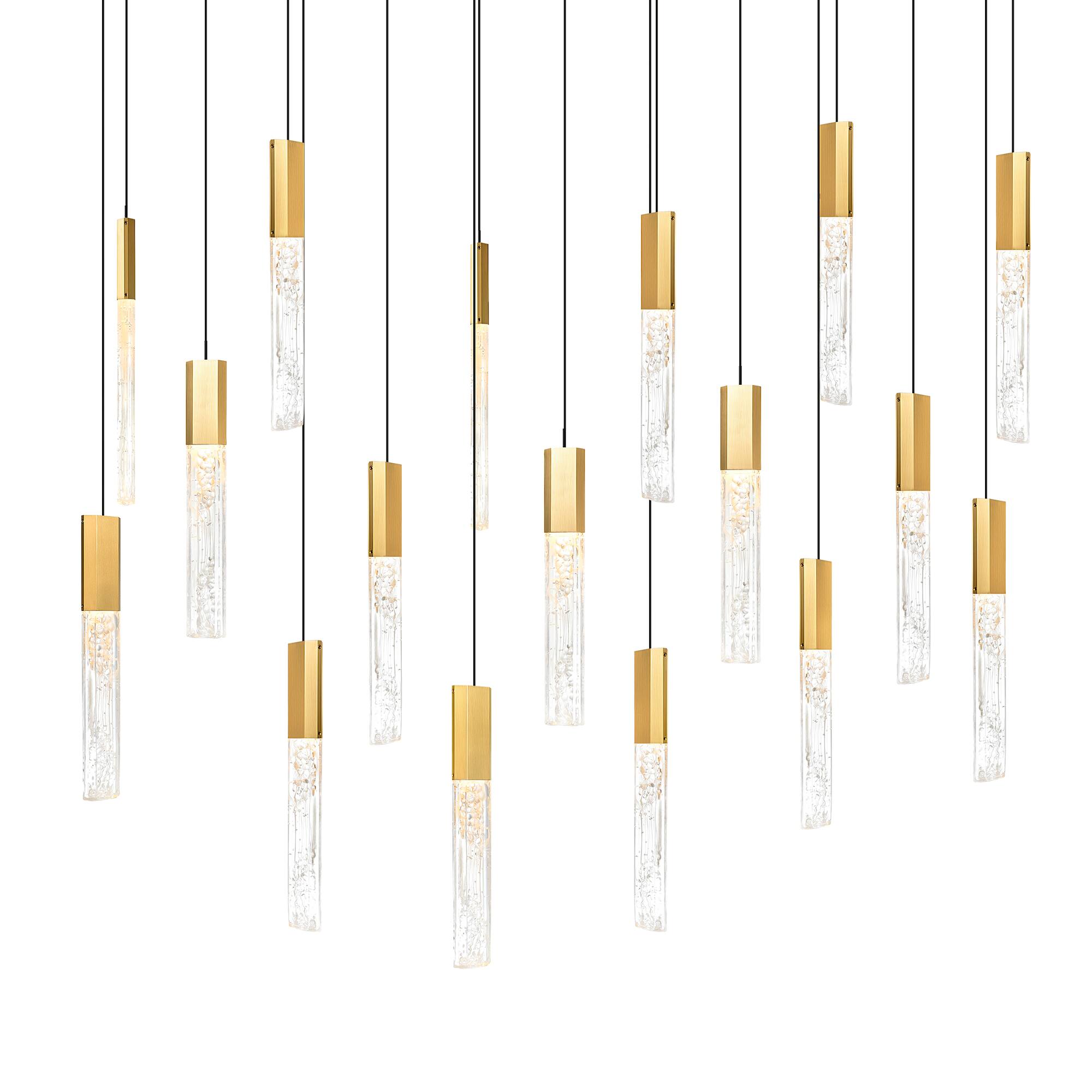 Angle. CWI Lighting - Greta Integrated LED Brass Chandelier - Brass.