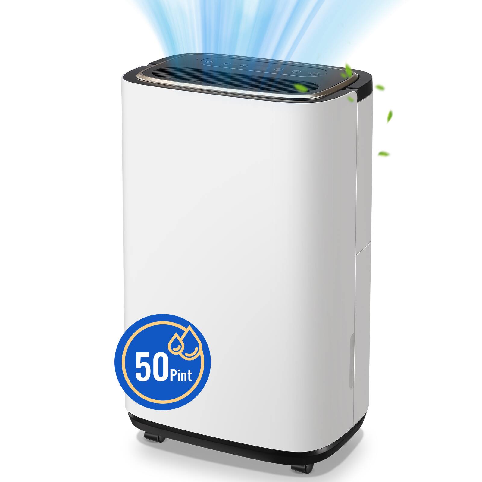 Alt View 1. WANAI - 50 Pint Portable Dehumidifier with Auto Defrost 4500 Sq. Ft. Samll Dehumidifiers with Pump 3 Modes for Basement Bedroom - WHITE.