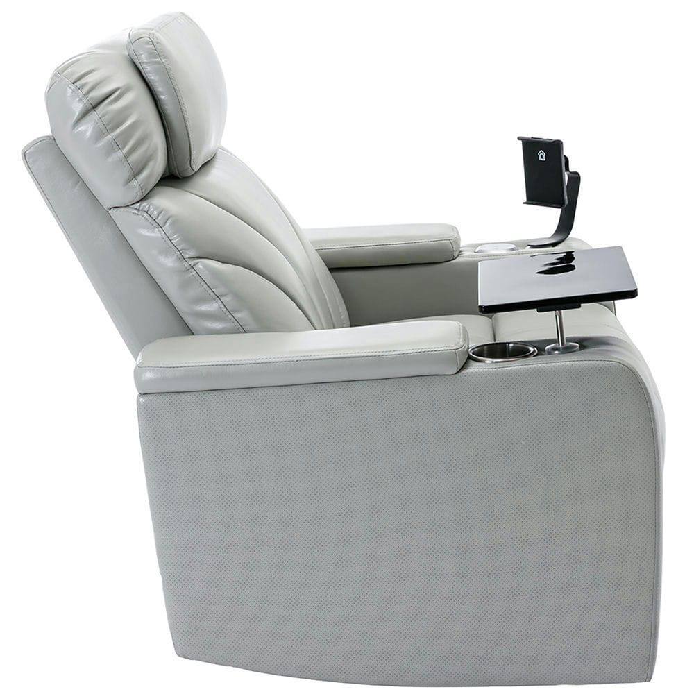 Alt View 9. Kadyn - Power Motion Electric Recliner with USB Port, Hidden Arm Storage, Cup Holder & Bluetooth Speaker - Gray.