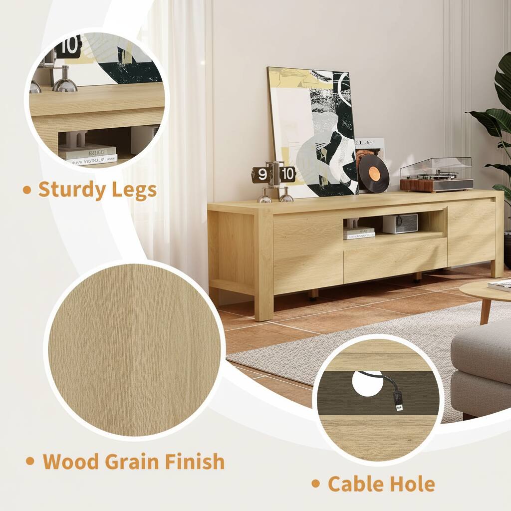 - Sturdy Legs
- Wood Grain Finish
- Cable Hole