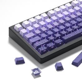 Womier - Double Shot PBT keycaps,Topographic Keys Cherry Profile Key caps for All US Layout Mechanical Keyboardd - Purple-Cherry