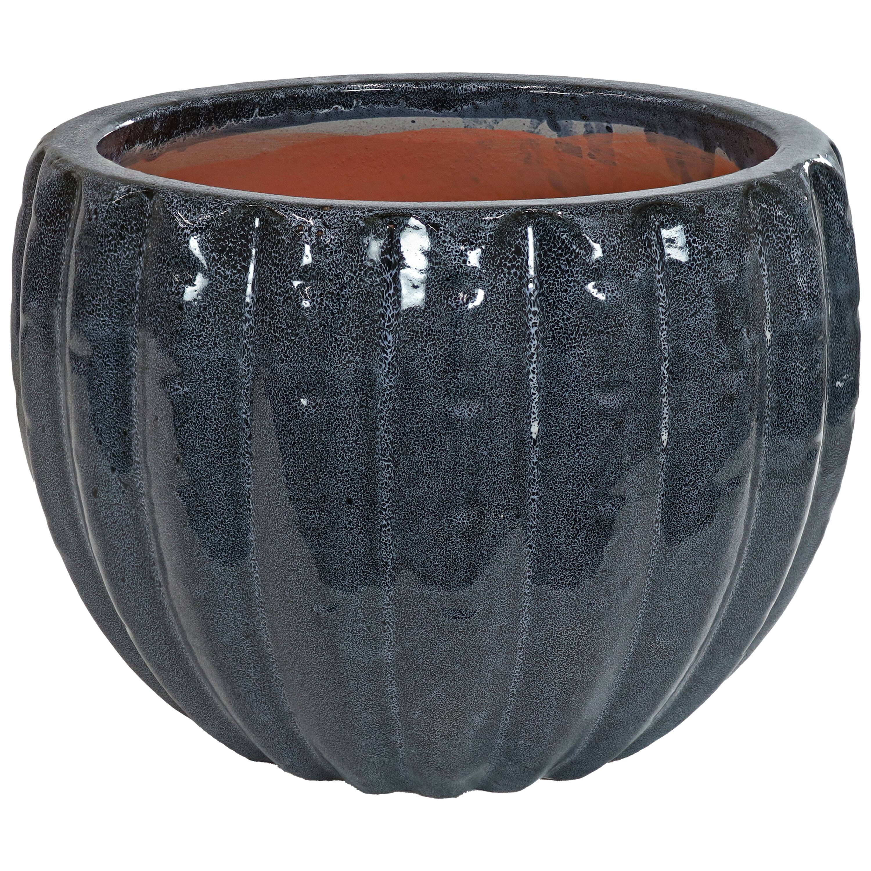 "Sunnydaze - 13.5"" Fluted Ceramic Planter - Black" price history on PriceWatchPro