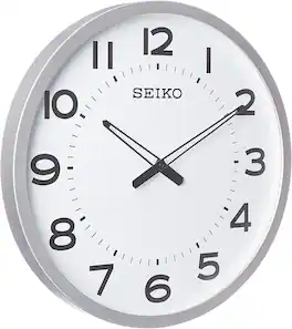 Seiko - 20" Ultra-Modern -Tone Framed Wall Clock - Silver