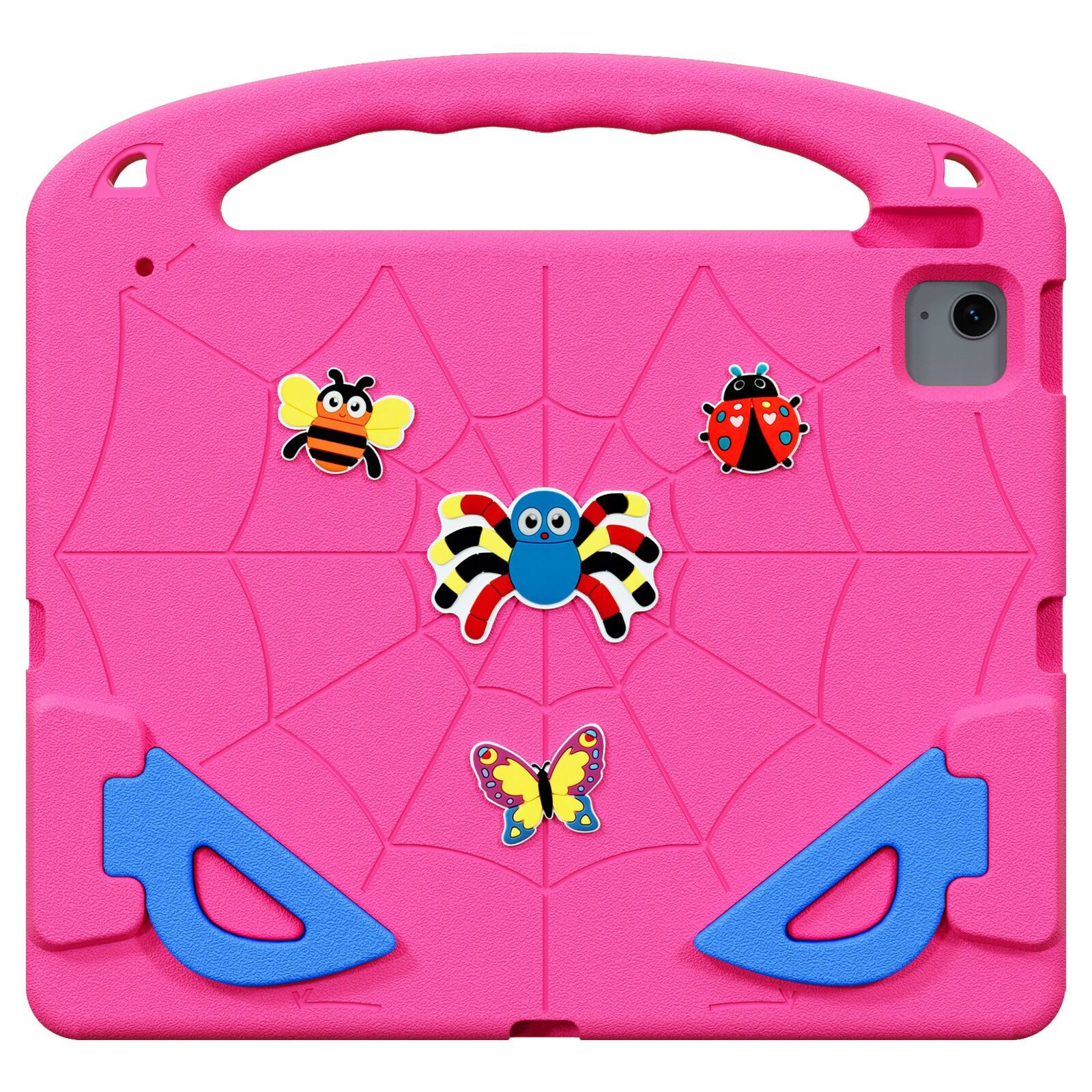 Left. UUCOVER - Kids Case for iPad Pro 13-inch (M5) 2025/ (M4) 2024,Shockproof EVA Case Handle Kickstand Cover with Shoulder Strap - Rose/Blue.