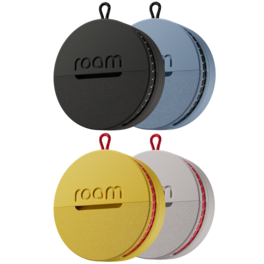 Roam - 3-in-1 Tracker - Bluetooth Item Locator, Keys/Luggage/Pet Gear, iOS or Android Find My, IP67, 4-Pack Multi-Colour - Blue/Black/Yellow/Grey