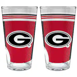 Great American Products - Georgia Bulldogs Two-Piece 16oz. Pint Glass Set - Multicolor