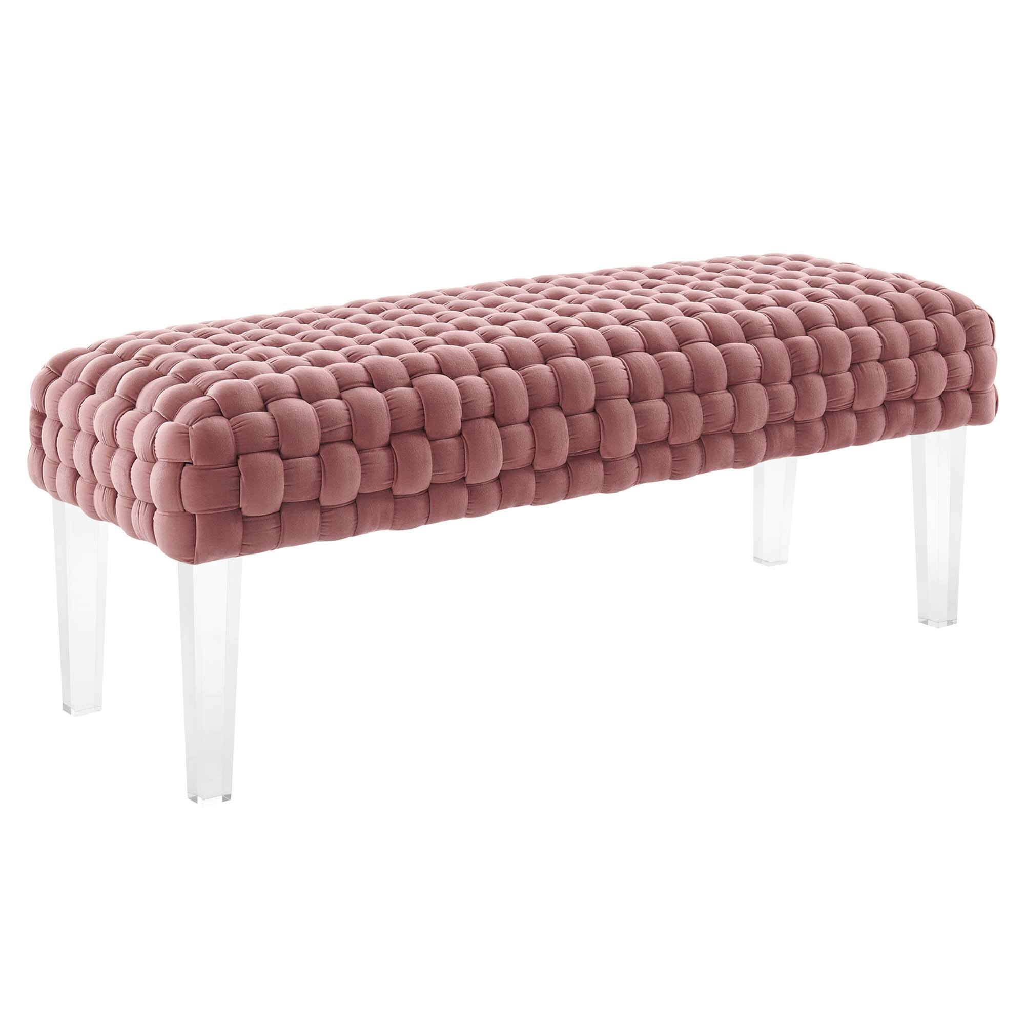 Angle. Modway - Prologue Woven Performance Velvet Ottoman by Modway - EEI-5037-DUS.