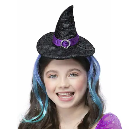 Front. Smiffys - Glitter Witch Headband with Hair Costume Accessory - Multi-Colored.