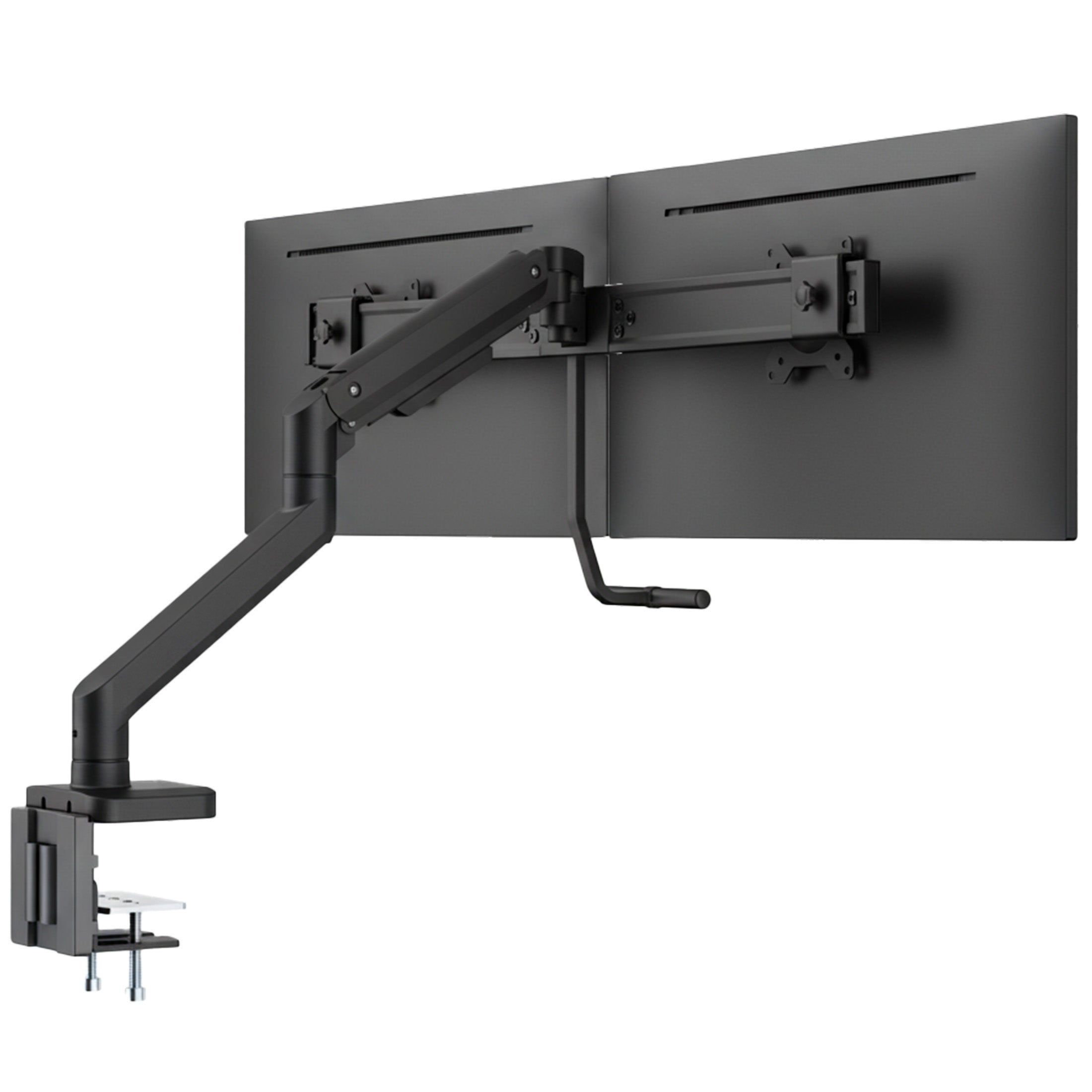 Alt View 9. Mount-It! - Dual Monitor Desk Mount with Crossbar, Gas Spring Arms, USB-C, Fits 17-32 Inch Screens - Black.