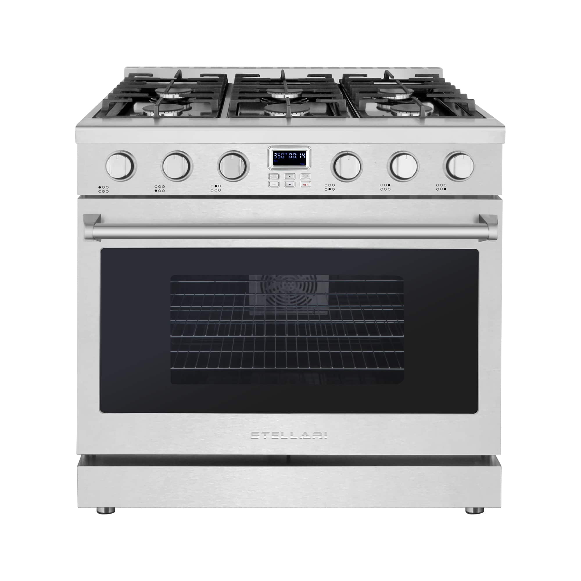 36 in. Stellari 6-Burners 6.3 cu. Ft. Freestanding Professional Gas Range in Stainless Steel with Convection Oven - Brushed Stainless Steel