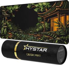 Hystar - Extended Gaming Mouse Pad | XXL 36" x 16" | 5mm Thick, Waterproof Surface, Smooth Polyester, and Rubber Base | Midori - Black