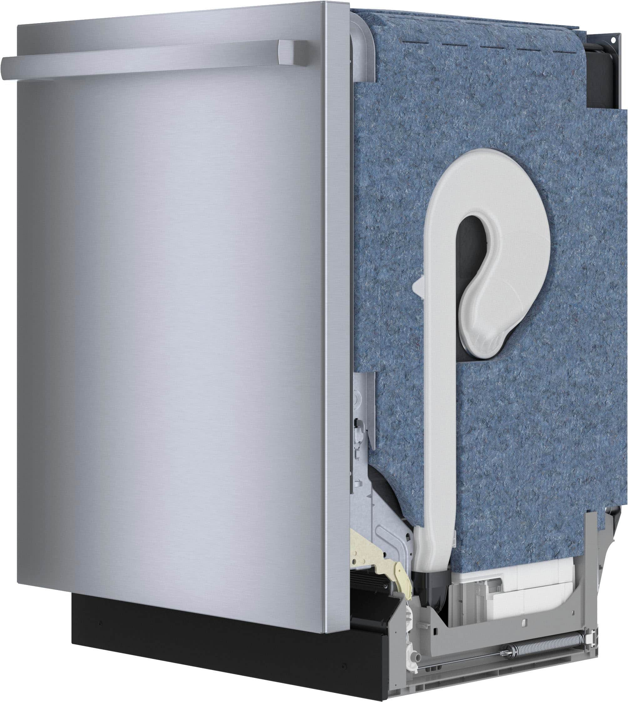 Angle. Bosch - 800 Series 24" Top Control Smart Built-In Stainless Steel Tub Dishwasher with Flexible 3rd Rack, 42 dBA - Stainless Steel.