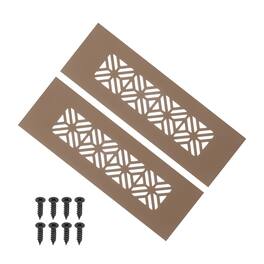 Unique Bargains - 6"x2" Door Air Vent Cover, 2pcs Heavy Duty Aluminum Alloy Grille Louvered with Mounting Screws for Cabinet Wardrobe - Brown