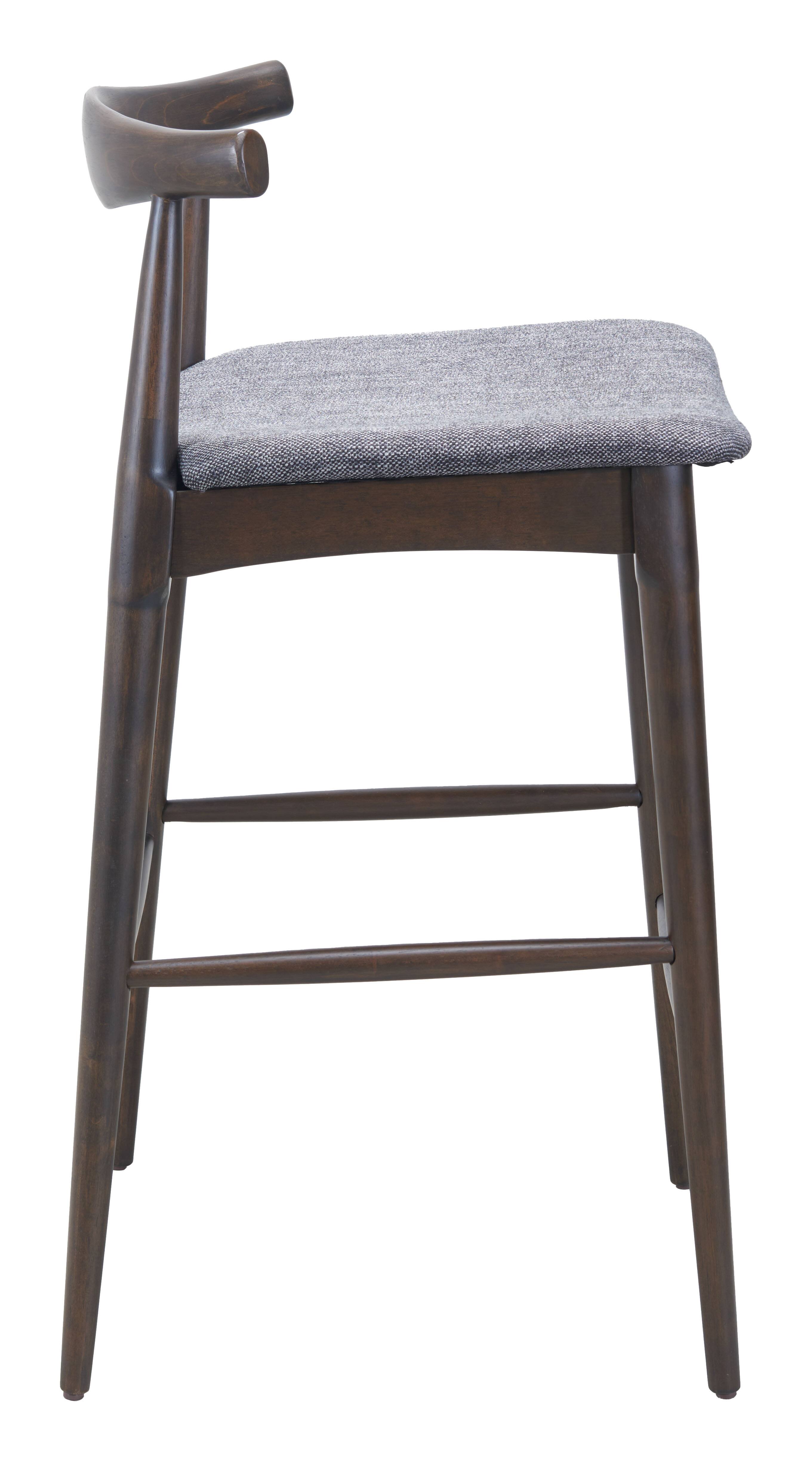 Back. Hivvago - Tuzka Barstool (Set of 2) Gray & Espresso - Gray & Espresso.