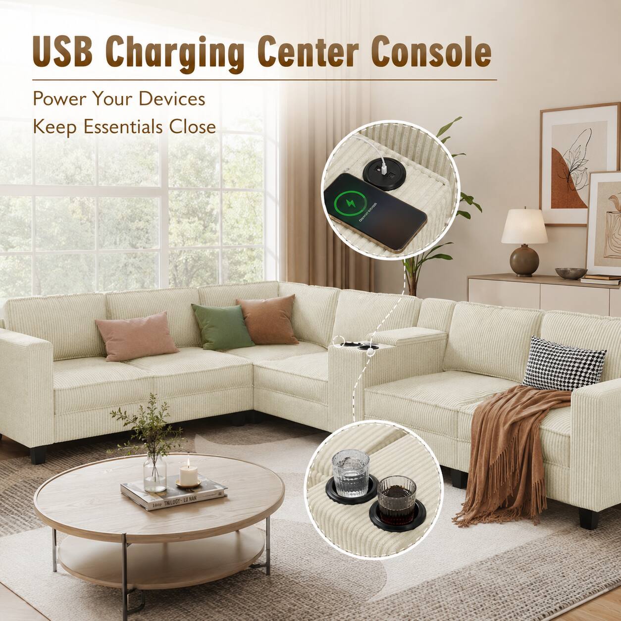 USB Charging Center Console  
Power Your Devices  
Keep Essentials Close