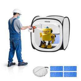 VEVOR - Portable Paint Booth Tent, 15.94 x 15.94 x 16.9 inch Pop-Up Portable Spray Paint Tent with Mesh Door - White