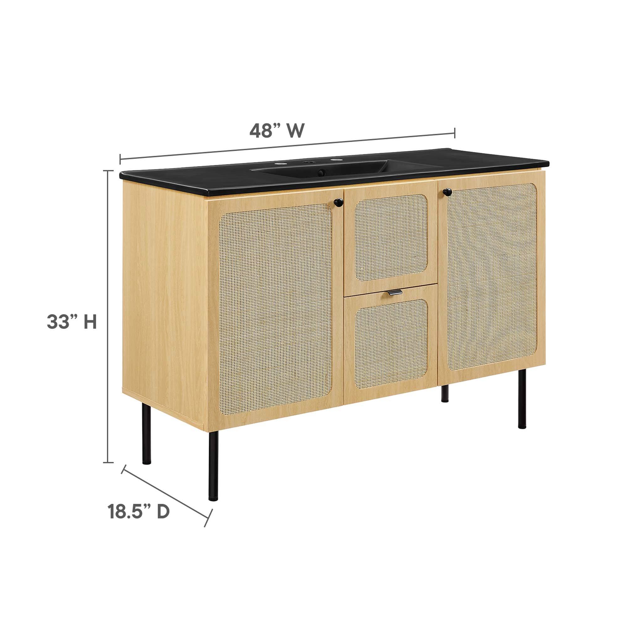 48" W x 33" H x 18.5" D