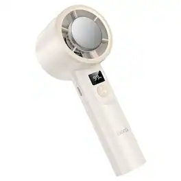 hoco. - HX612 Ice Pack Dual‑Cooling Portable Fan with LED Display - White