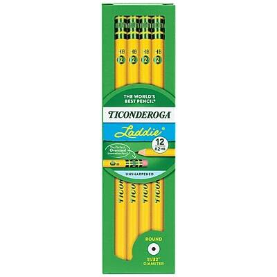 5 1B 2 HB 2 1B 2 1B 2 THE WORLD'S BEST PENCIL TICONDEROGA Laddie 12 Oversized 2HB UNSHARPENED TICONDEROGA ROUND 11/32 DIAMETER