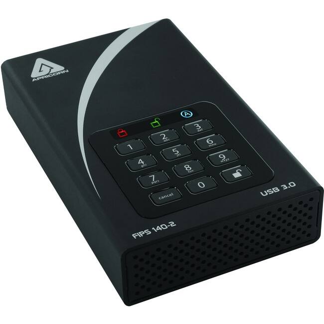 APRICORN
FIPS 140-2
USB 3.0
1 2 3
4 5 6
7 8 9
0 Cancel
A
B
C
D
E
F
G
H
I
J
K
L
M
N
O
P
Q
R
S
T
U
V
W
X
Y
Z