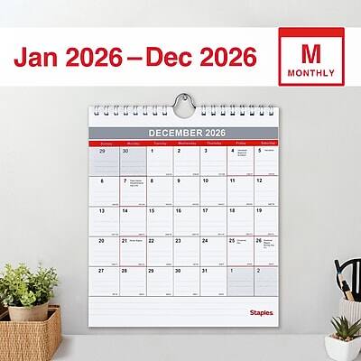 Jan 2026 – Dec 2026  
MONTHLY  

DECEMBER 2026  

29 30 1 2 3 4 5  
6 7 8 9 10 11 12  
13 14 15 16 17 18 19  
20 21 22 23 24 25 26  
27 28 29 30 31 1 2  

Staples