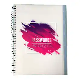 RE-FOCUS THE CREATIVE OFFICE - Large Password Keeper Book, Pink, 7.5 in x 10 in, 96 Pages