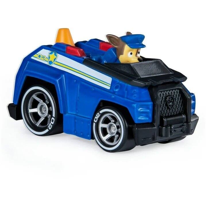 Angle. Paw Patrol - PAW Patrol True Metal Chase 1:55 Scale Die-Cast Police Cruiser Vehicle with Working Wheels Kids Rescue Toy Car - Blue.