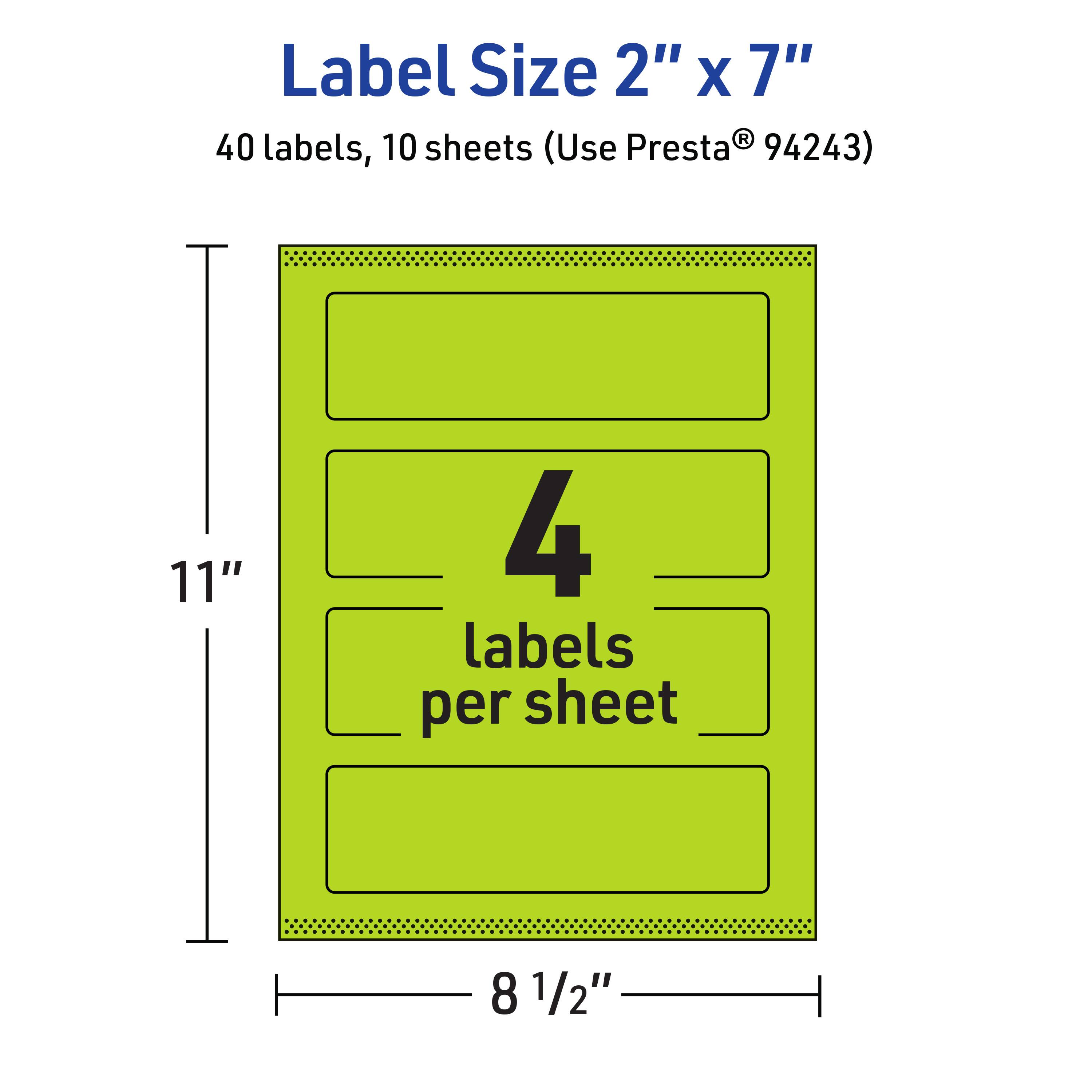 Avery Printable Rectangle Labels, Bright 2
