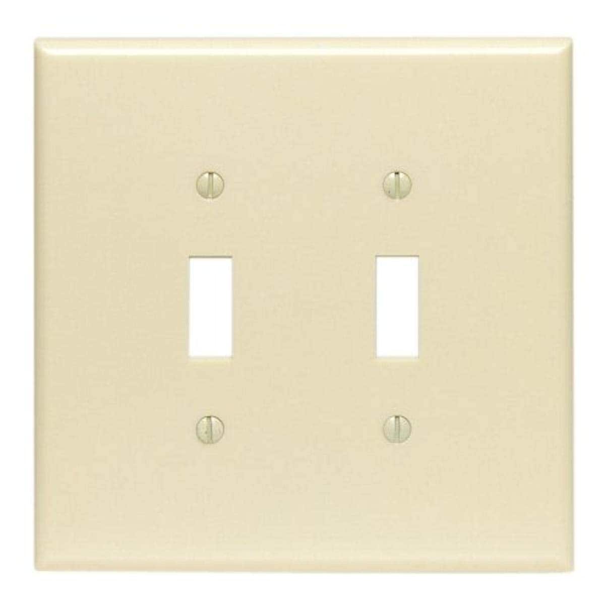 Leviton - 2-Gang Oversized Thermoset Toggle Switch Wallplate, Device Mount Model 86109 - White