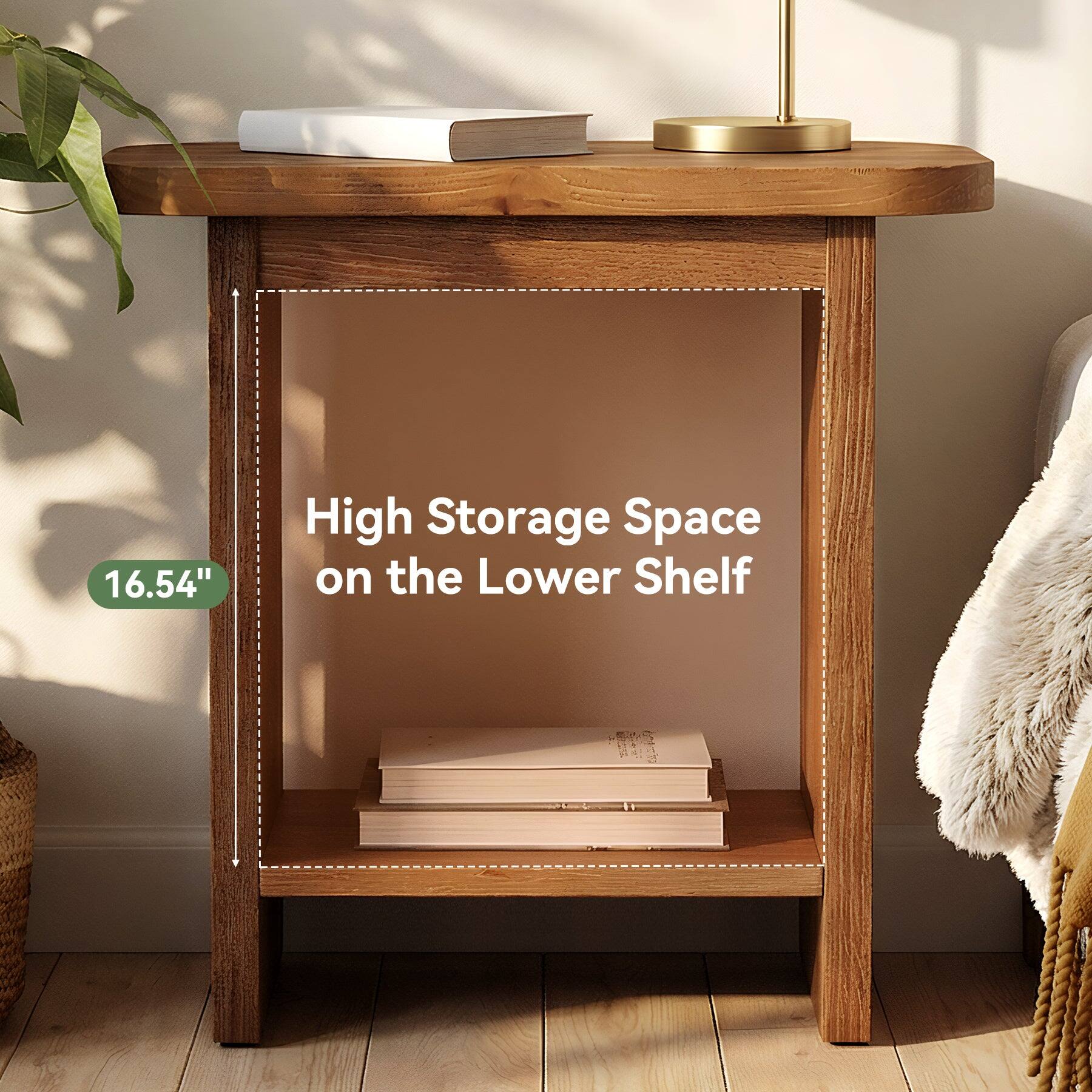 16.54"  
High Storage Space on the Lower Shelf