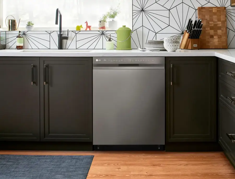 Alt View 24. LG - 24" Front Control Built-In Stainless Steel Tub Dishwasher with 3rd Rack, QuadWash, and 48dba - PrintProof Black Stainless Steel.